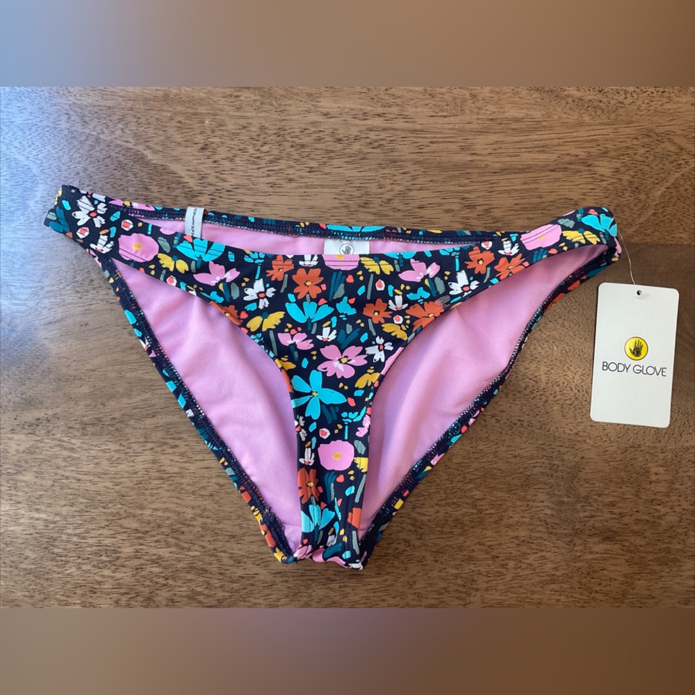 Body Glove Womens Bikini Bottom NWT Size Extra Small XS Indigo Floral